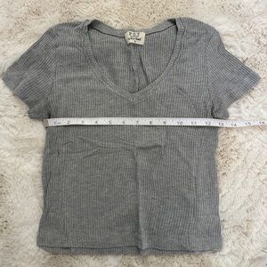 Project Social T grey ribbed crop top, size medium